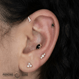 Limelight – Tourmalated Quartz Kite – 14K Gold Threadless End - piercing - zone.com
