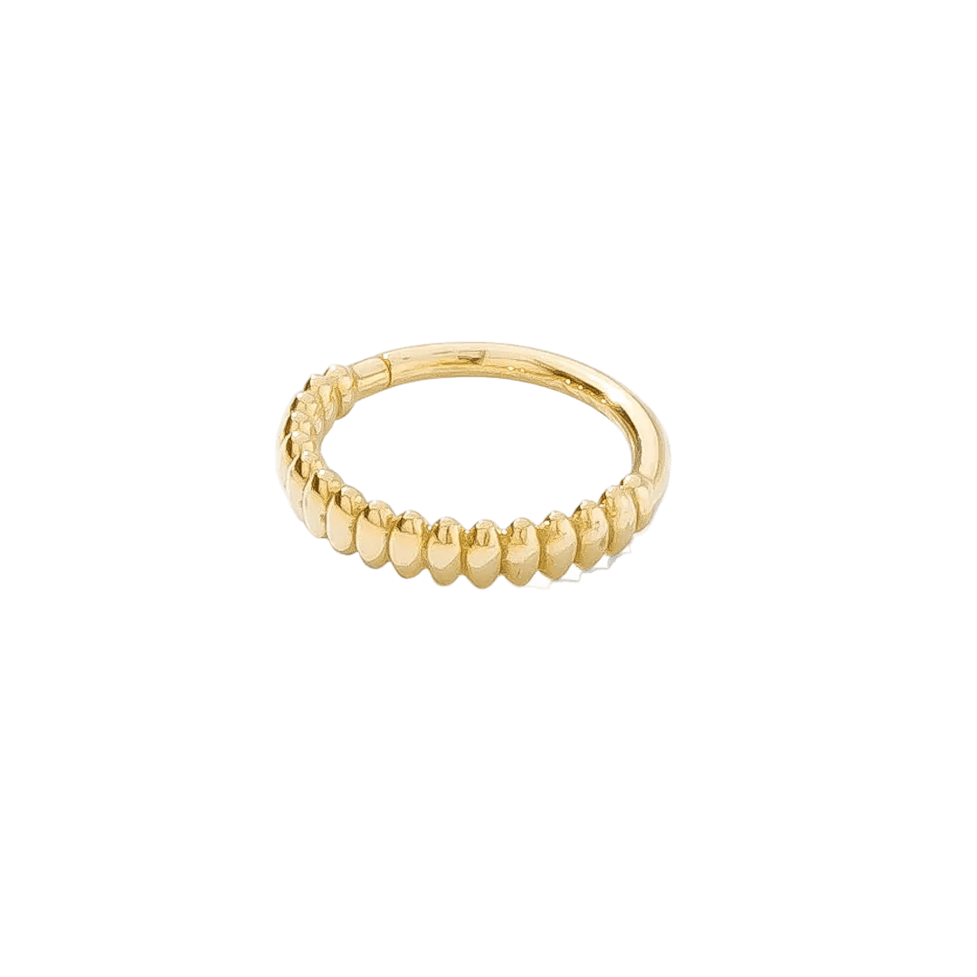 Linear Continuous Ring - 14K Gold Seamless Ring - piercing - zone.com