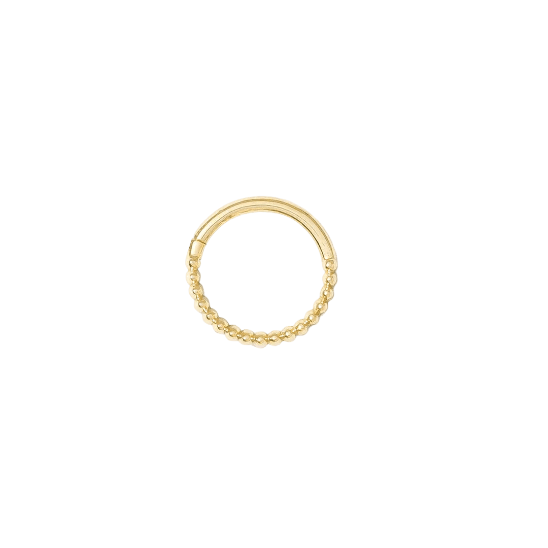 Linear Continuous Ring - 14K Gold Seamless Ring - piercing - zone.com