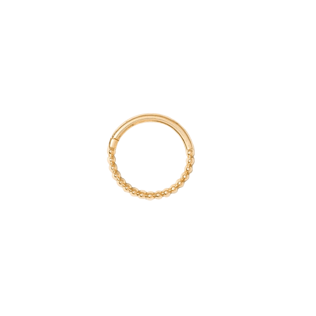 Linear Continuous Ring - 14K Gold Seamless Ring - piercing - zone.com