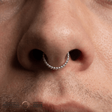 Linear Continuous Ring - 14K Gold Seamless Ring - piercing - zone.com