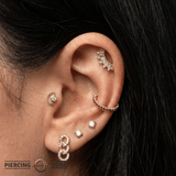 Linear Continuous Ring - 14K Gold Seamless Ring - piercing - zone.com