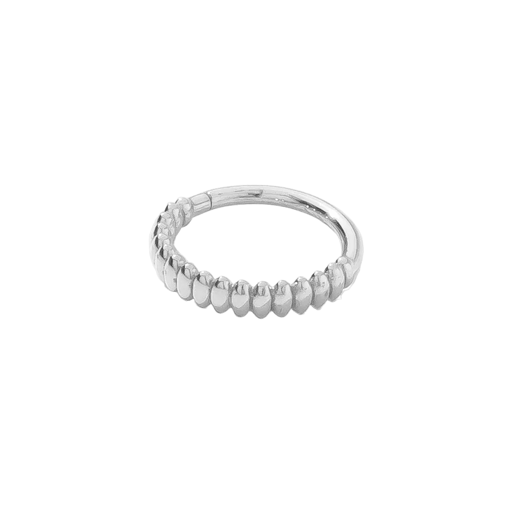 Linear Continuous Ring - 14K Gold Seamless Ring - piercing - zone.com