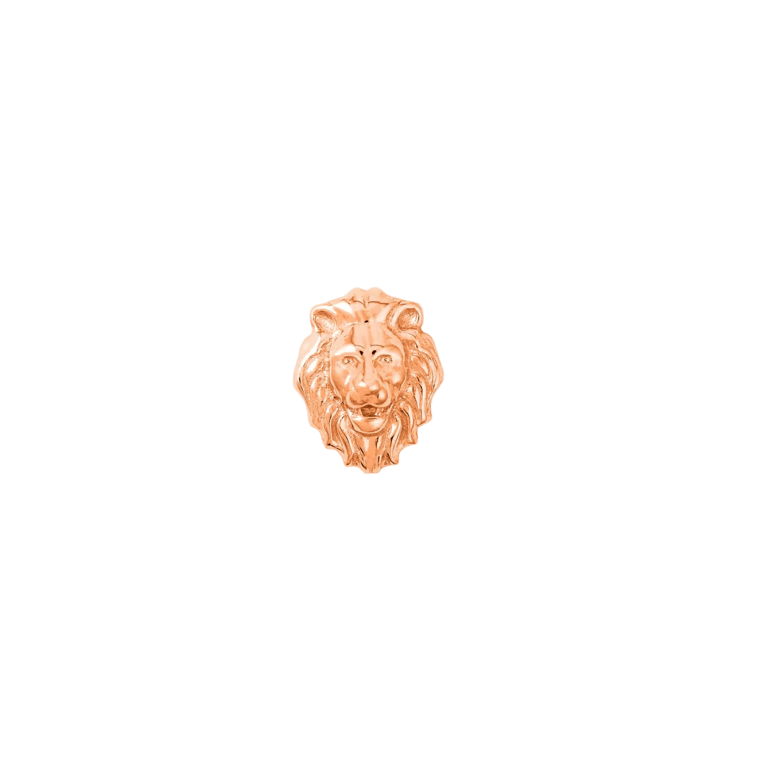Lion – 14K Gold Threadless/Threaded End - piercing - zone.com