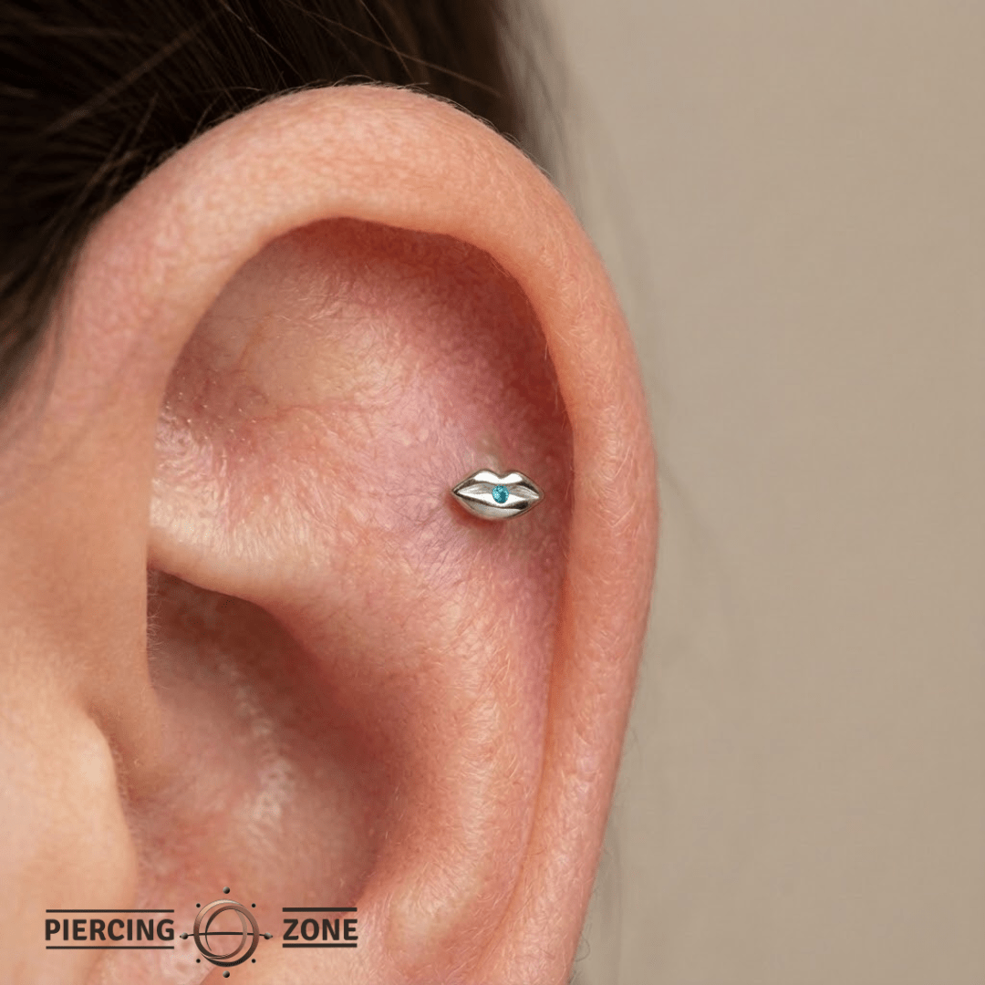 Lips with Gems – 14K/18K Gold Threadless End - piercing - zone.com