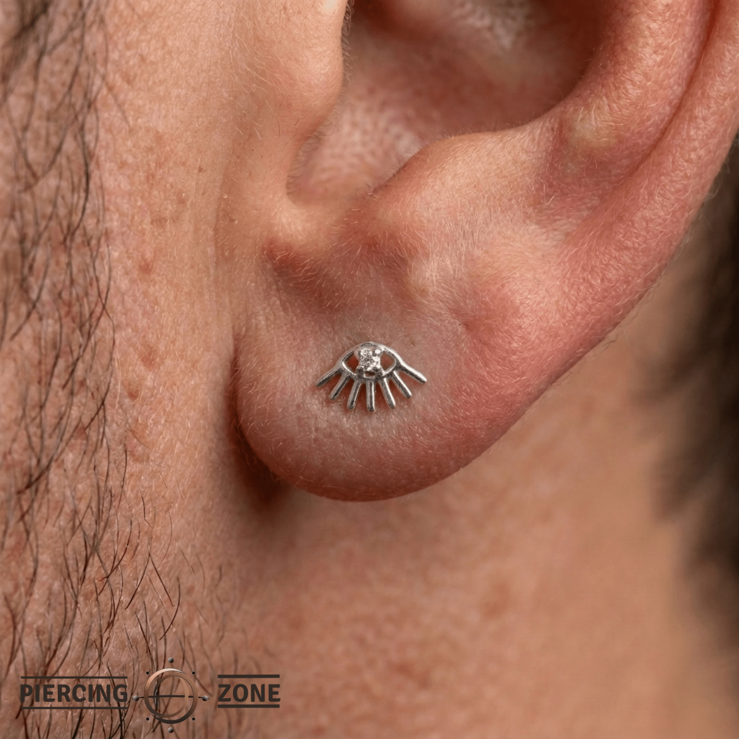 Little Evil Pin - 14K Gold Gem Threadless End - piercing - zone.com