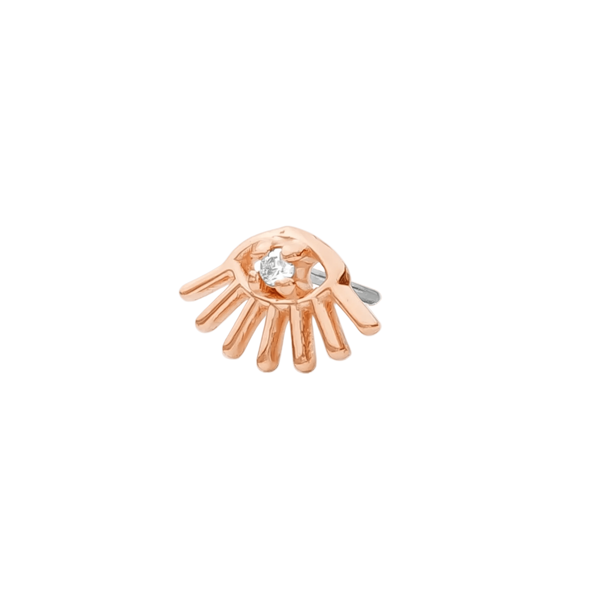 Little Evil Pin - 14K Gold Gem Threadless End - piercing - zone.com
