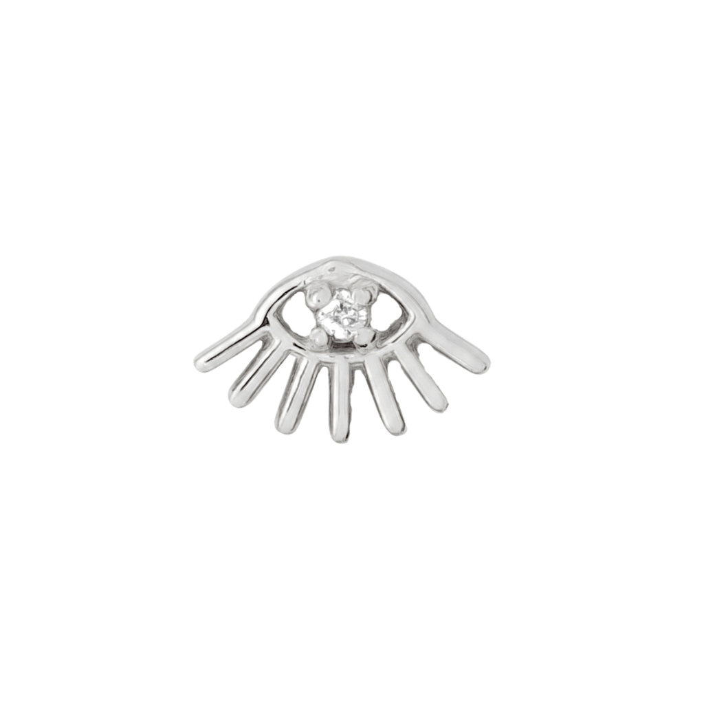 Little Evil Pin - 14K Gold Gem Threadless End - piercing - zone.com