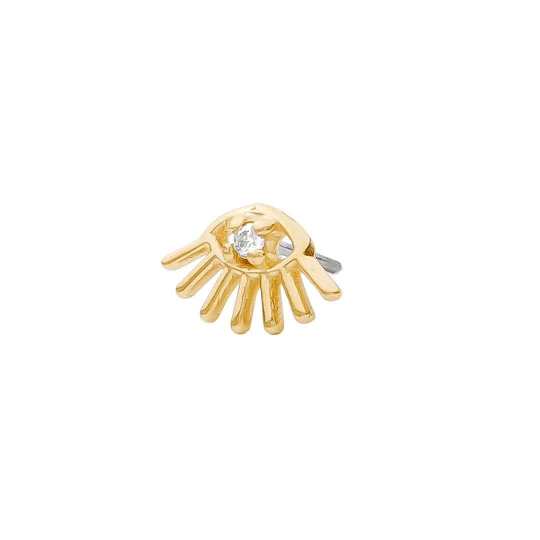 Little Evil Pin - 14K Gold Gem Threadless End - piercing - zone.com