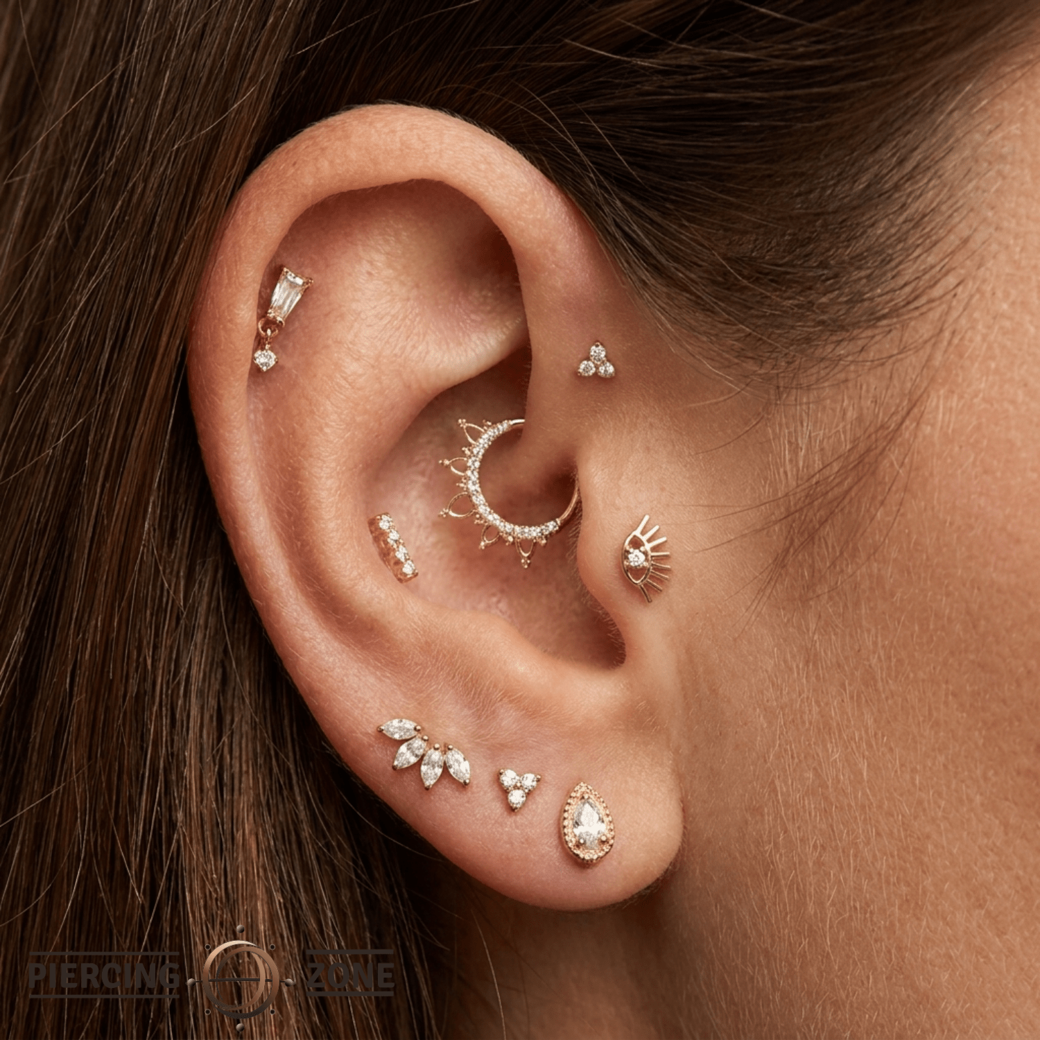 Little Evil Pin - 14K Gold Gem Threadless End - piercing - zone.com