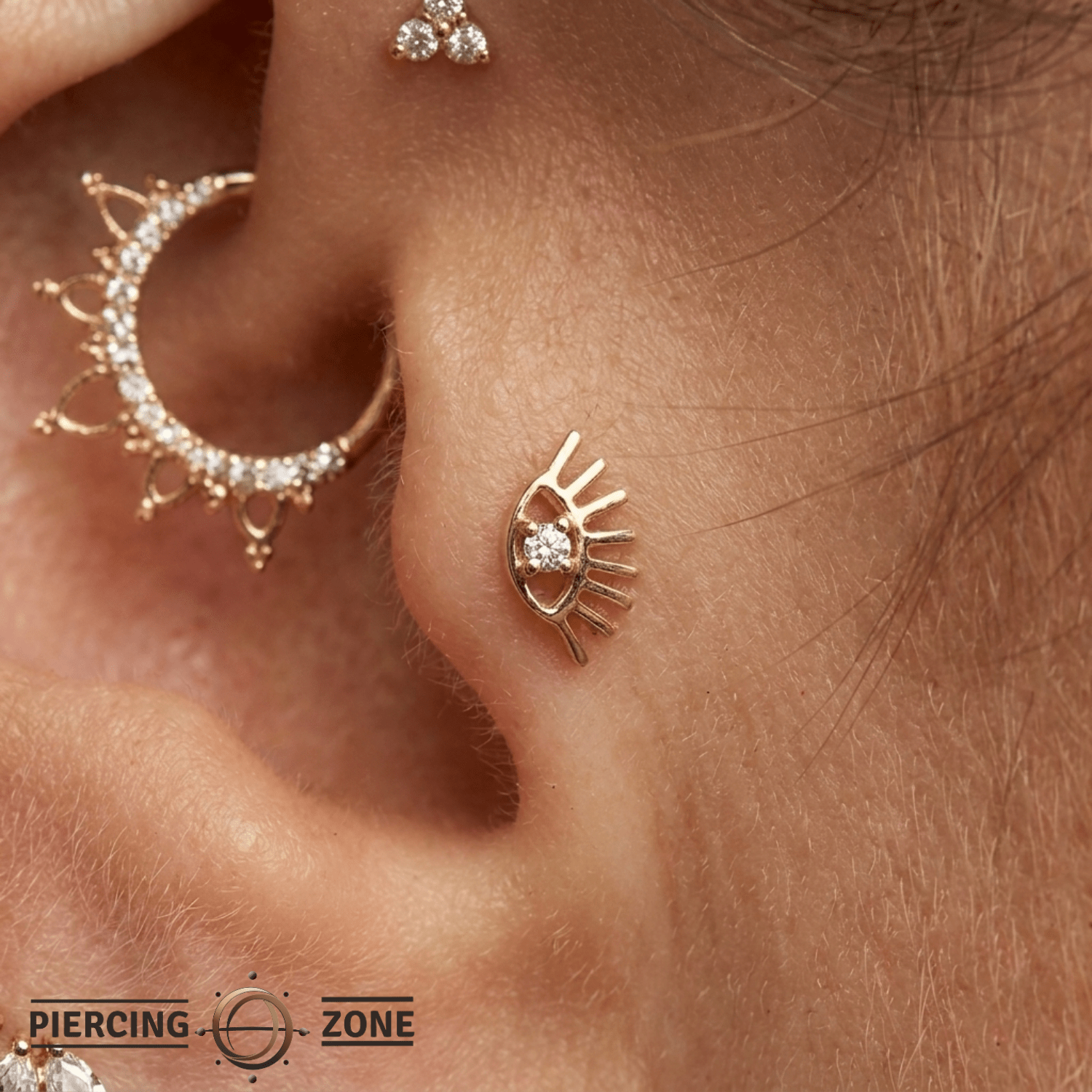 Little Evil Pin - 14K Gold Gem Threadless End - piercing - zone.com