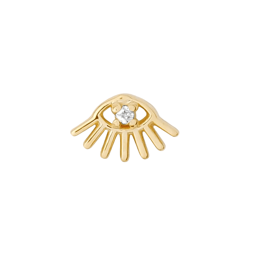 Little Evil Pin - 14K Gold Gem Threadless End - piercing - zone.com