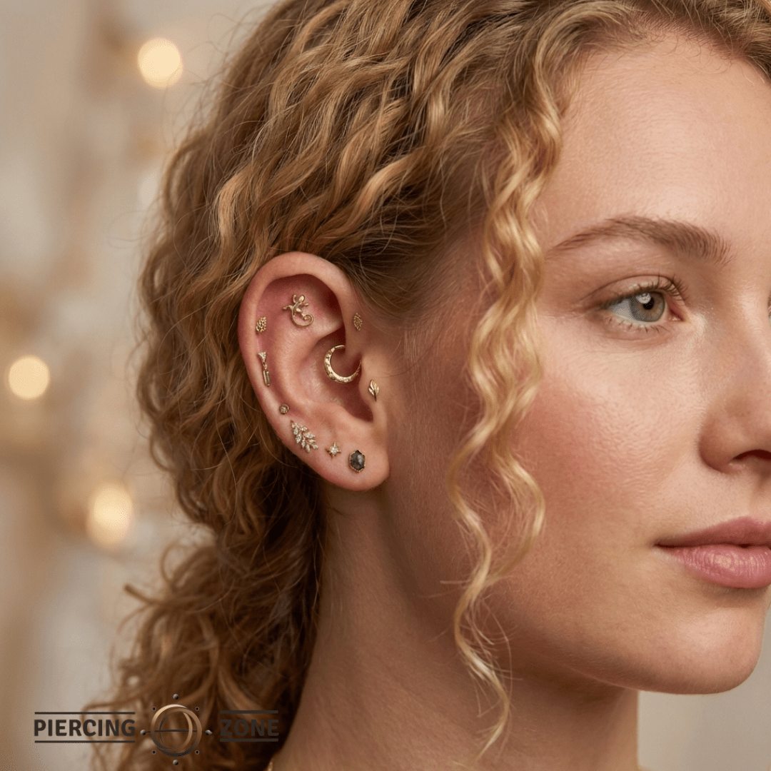Lizard – 14K Gold Threadless/Threaded End - piercing - zone.com