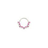 Lola – 14K Gold Pink Sapphire & Enamel Clicker Ring - piercing - zone.com