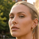 Lola – 14K Gold Pink Sapphire & Enamel Clicker Ring - piercing - zone.com