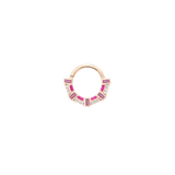 Lola – 14K Gold Pink Sapphire & Enamel Clicker Ring - piercing - zone.com