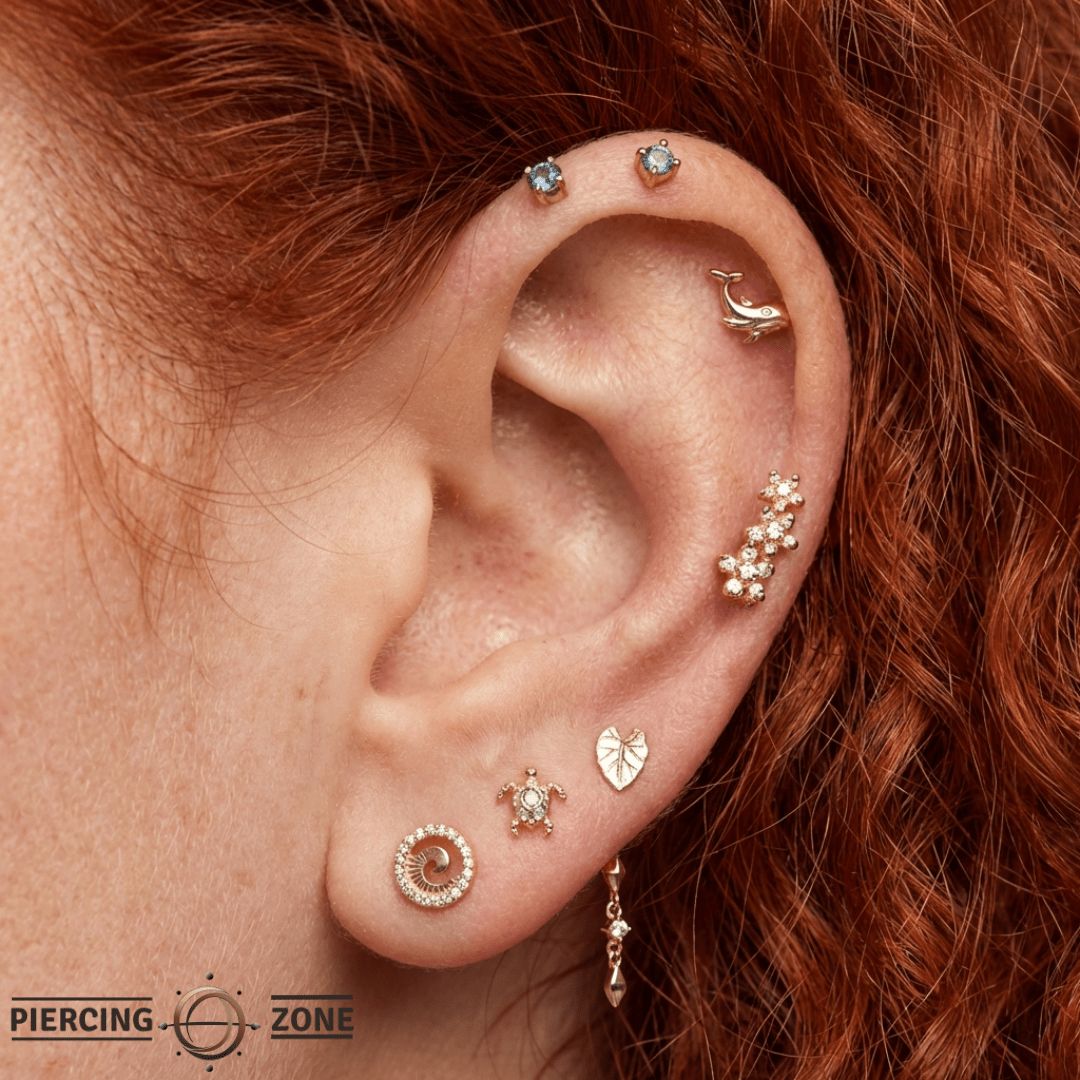 London Blue Topaz Prong – 14K Gold Gemstone Threadless End - piercing - zone.com