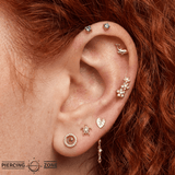 London Blue Topaz Prong – 14K Gold Gemstone Threadless End - piercing - zone.com