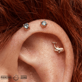 London Blue Topaz Prong – 14K Gold Gemstone Threadless End - piercing - zone.com