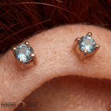 London Blue Topaz Prong – 14K Gold Gemstone Threadless End - piercing - zone.com