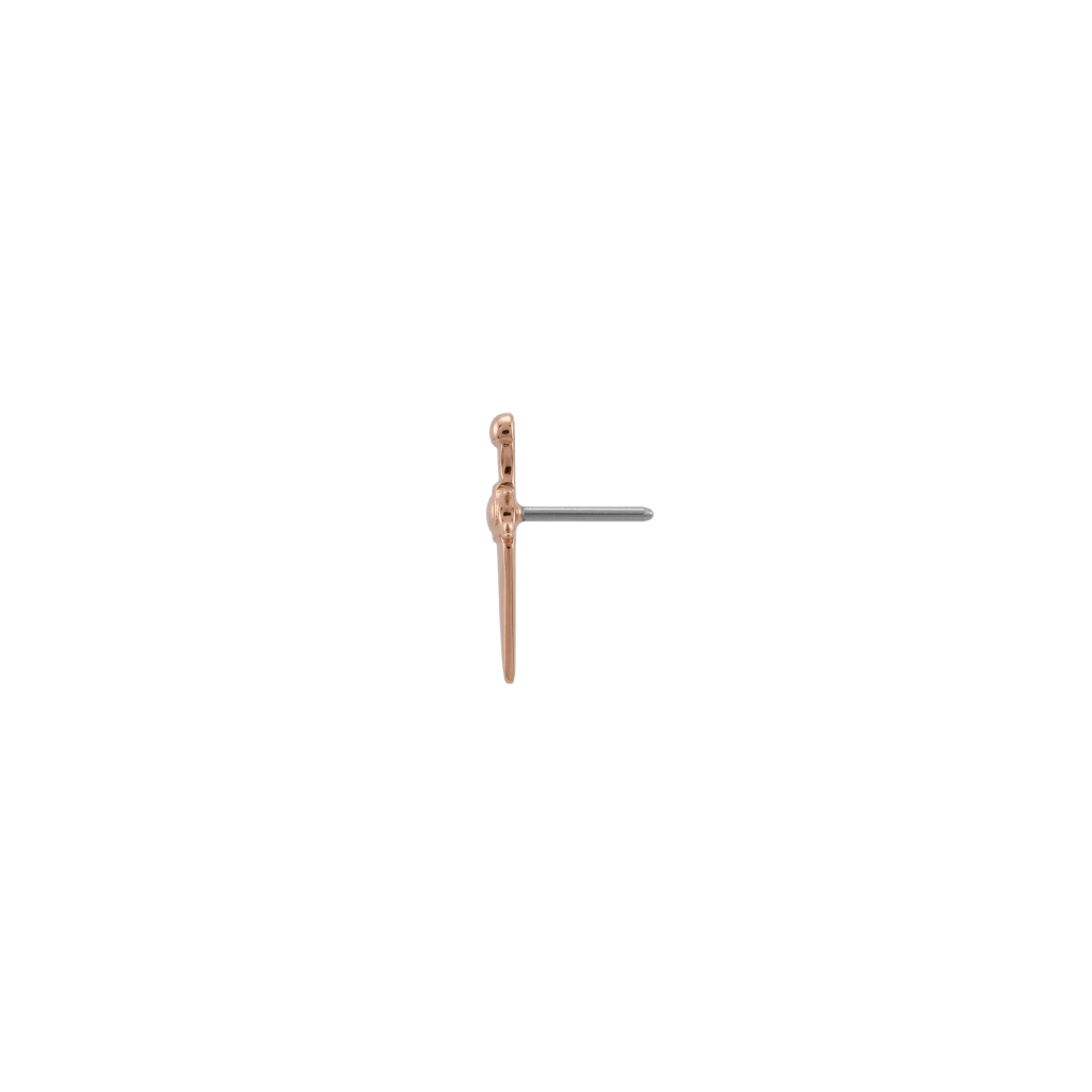 Long Dagger - 18K Gold Threadless End - piercing - zone.com