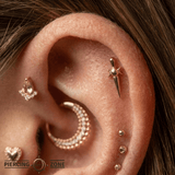 Long Dagger - 18K Gold Threadless End - piercing-zone.com