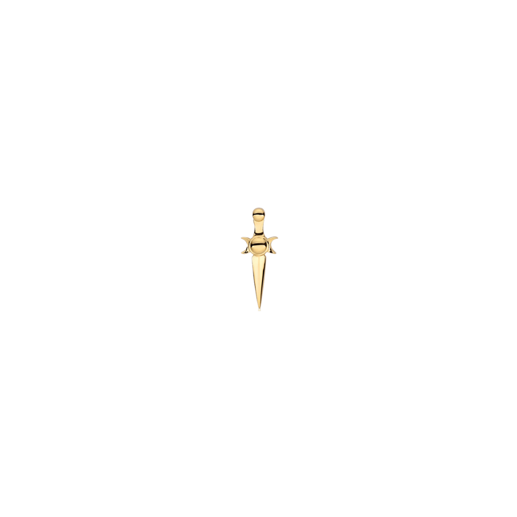 Long Dagger - 18K Gold Threadless End - piercing - zone.com