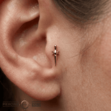 Long Dagger - 18K Gold Threadless End - piercing-zone.com