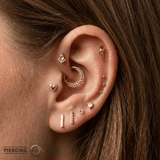 Long Dagger - 18K Gold Threadless End - piercing-zone.com