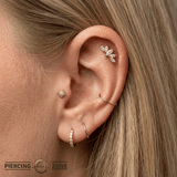 Lotus Bloom Pin - 14K Gold Gem Lotus Threadless End - piercing - zone.com