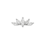 Lotus Bloom Pin - 14K Gold Gem Lotus Threadless End - piercing - zone.com