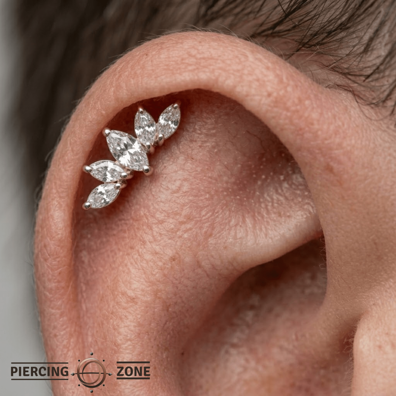 Lotus Bloom Pin - 14K Gold Gem Lotus Threadless End - piercing - zone.com