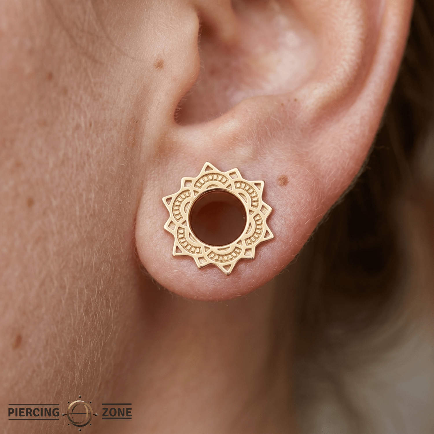 Lotus Drop – Gold - Plated Sacred Dangle – Sterling Eyelet Pair - piercing - zone.com