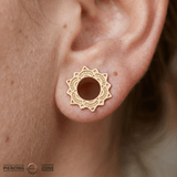 Lotus Drop – Gold - Plated Sacred Dangle – Sterling Eyelet Pair - piercing - zone.com