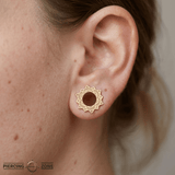 Lotus Drop – Gold - Plated Sacred Dangle – Sterling Eyelet Pair - piercing - zone.com