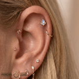 Love Language – Rainbow Moonstone & CZ – 14K Gold Threadless End - piercing - zone.com