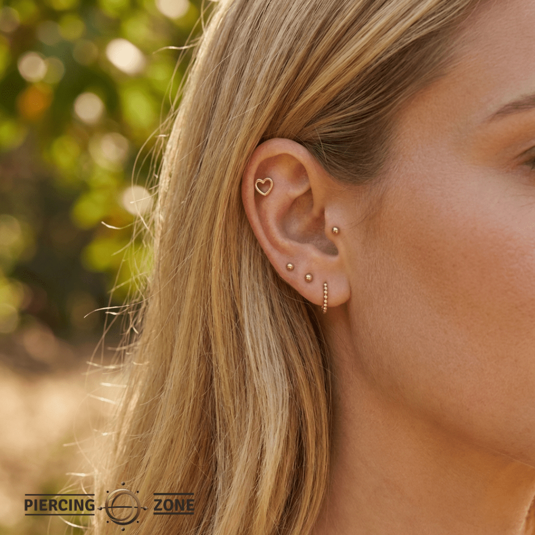 Love Symbol – 14K Gold Threadless/Threaded End - piercing - zone.com