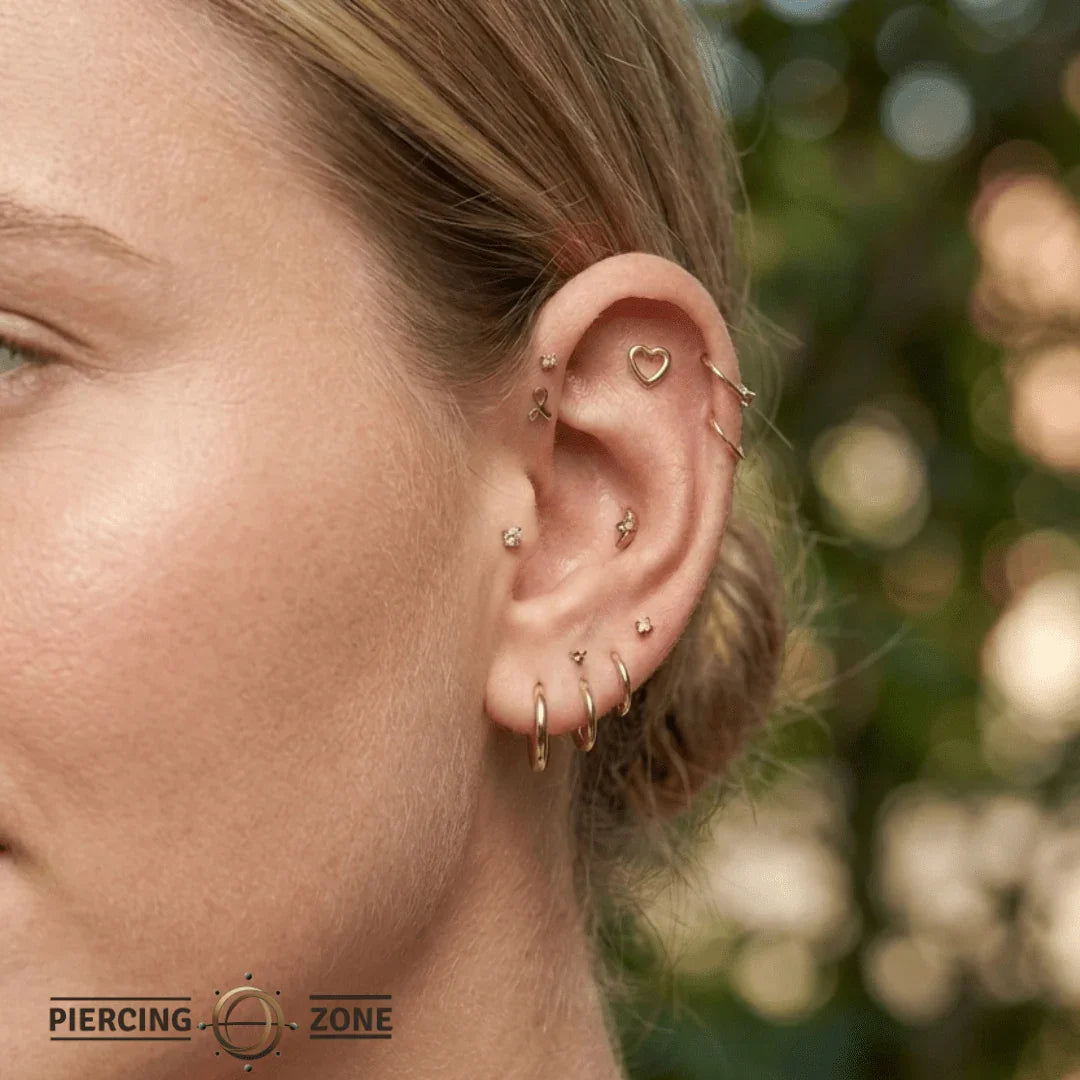 Love Symbol – 14K/18K Gold Flat Threadless End - piercing - zone.com