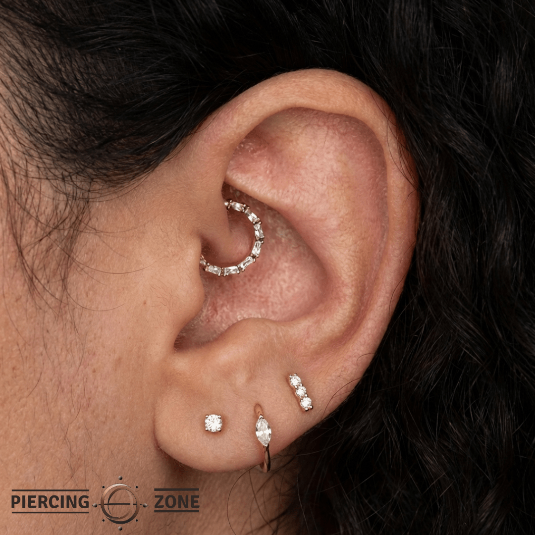 Loved – CZ Pavé – 14K Gold Clicker Ring - piercing - zone.com