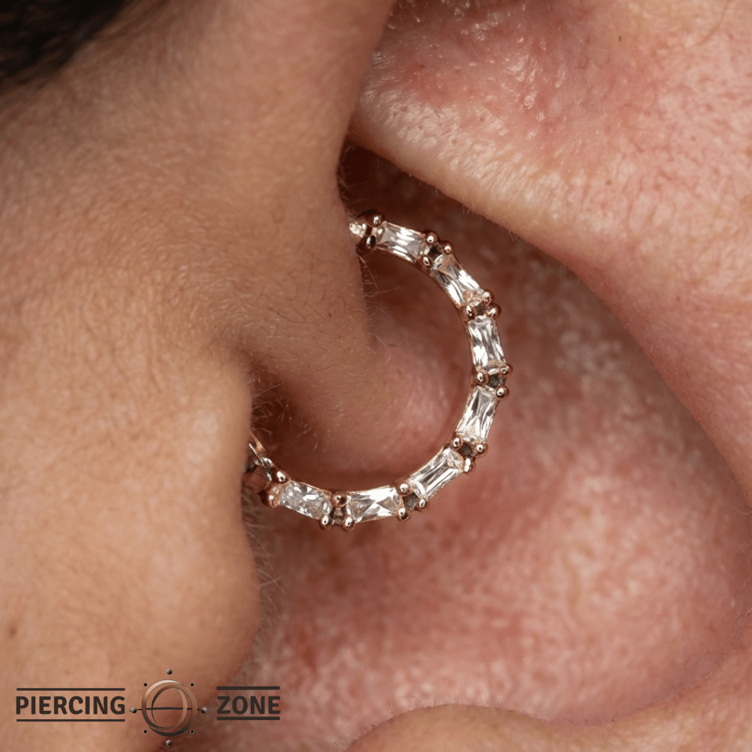 Loved – CZ Pavé – 14K Gold Clicker Ring - piercing - zone.com