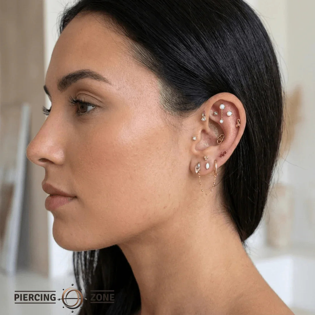 Luca – 14K/18K Gold Baguette Threadless End - piercing - zone.com