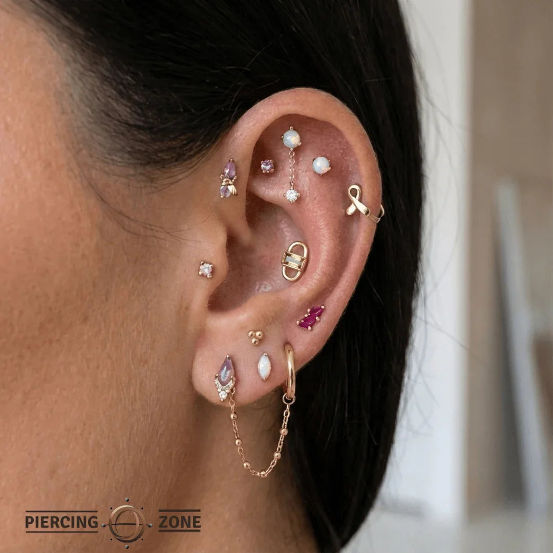 Luca – 14K/18K Gold Baguette Threadless End - piercing - zone.com