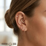 Lucina Clicker with 17 Gems – 14K & 18K Gold - piercing - zone.com