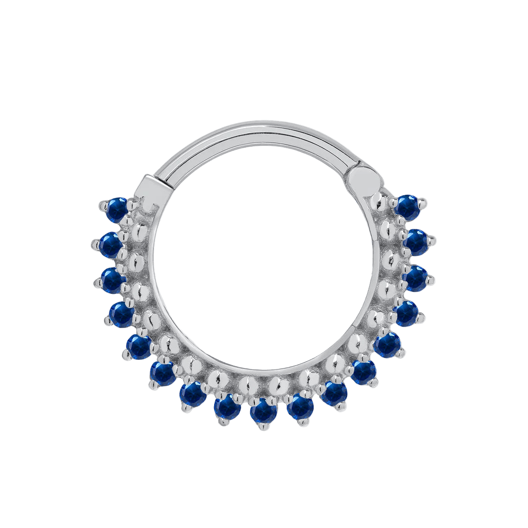 Lucina Clicker with 17 Gems – 14K & 18K Gold - piercing - zone.com