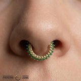 Lucina Clicker with 17 Gems – 14K & 18K Gold - piercing - zone.com