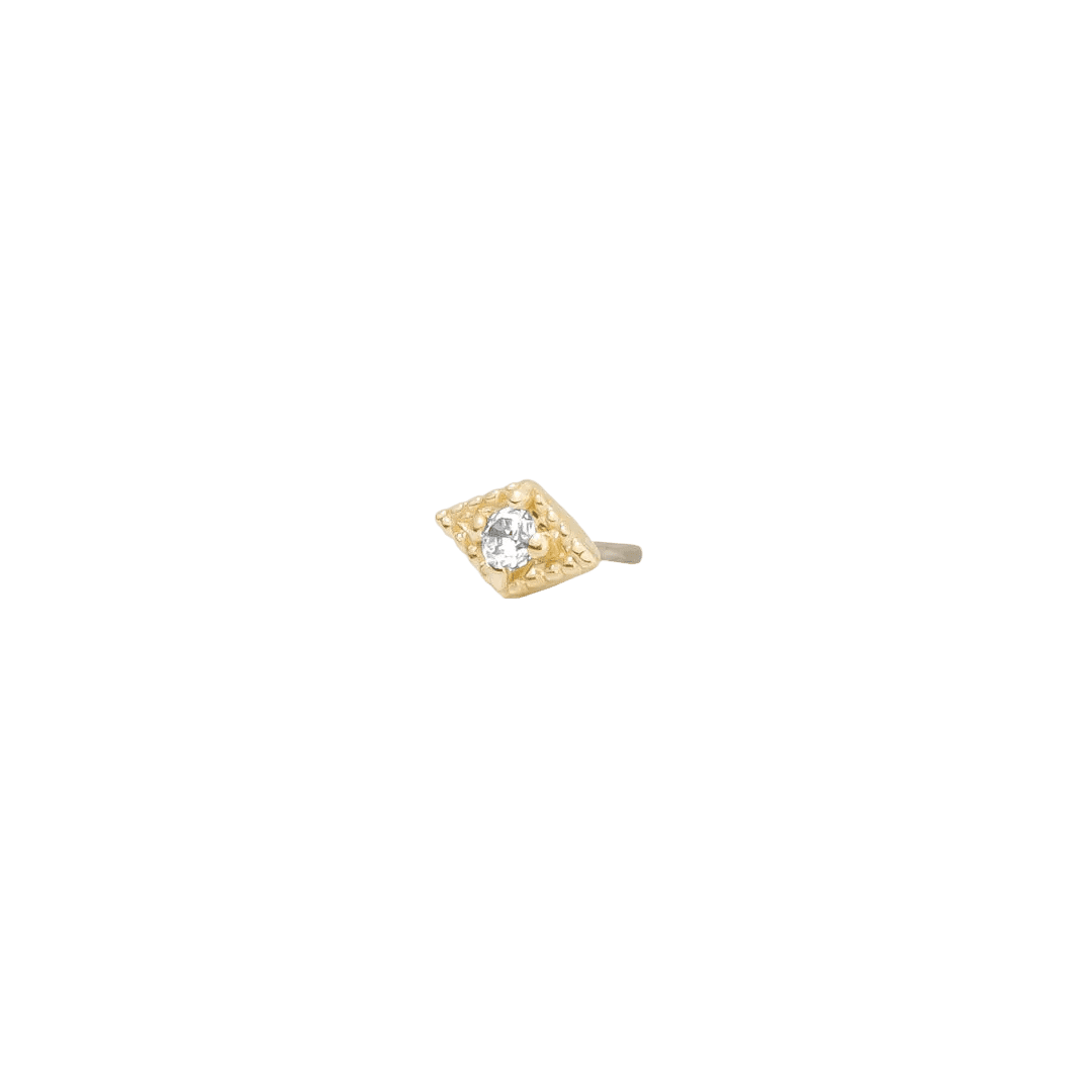 Luck Pin - 14K Gold Gem Threadless End - piercing - zone.com