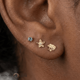Lula Diamond Flower – 14K Gold Floral Threadless End - piercing - zone.com