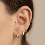 Lulu Seamless Ring – 14K Gold Micro - Gem Cup & Divot Design - piercing - zone.com