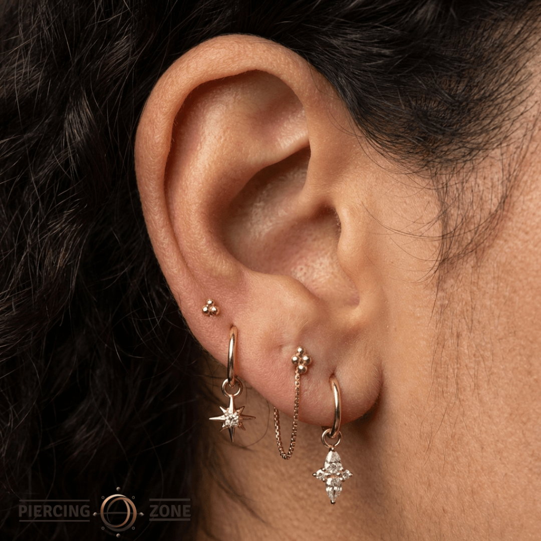 Luminary – CZ Accent – 14K Gold Charm - piercing - zone.com