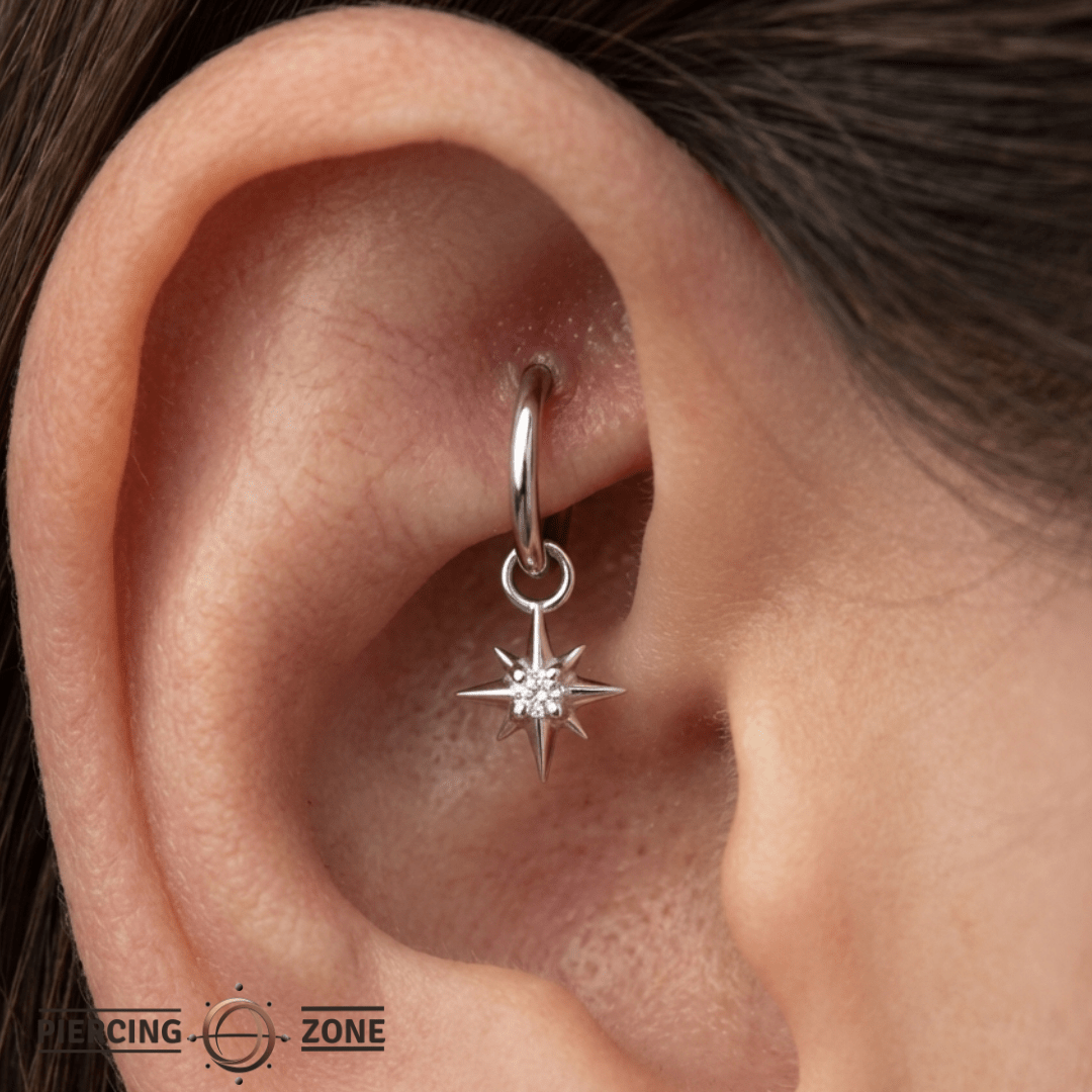 Luminary – CZ Accent – 14K Gold Charm - piercing - zone.com